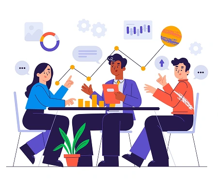 Person using a mobile phone and laptop to manage work